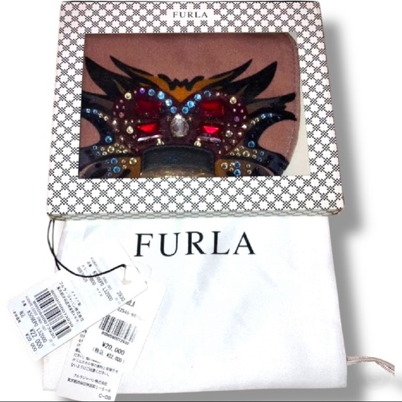 Furla Handbags - Furla Metropolis Mini Crossbody Bag Pink Embellished Butterfly Print